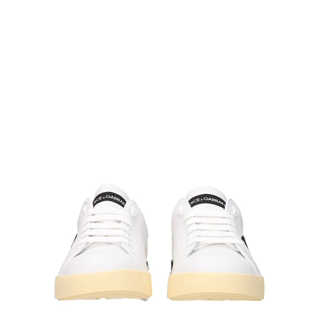 White Leather Low Top Sneakers