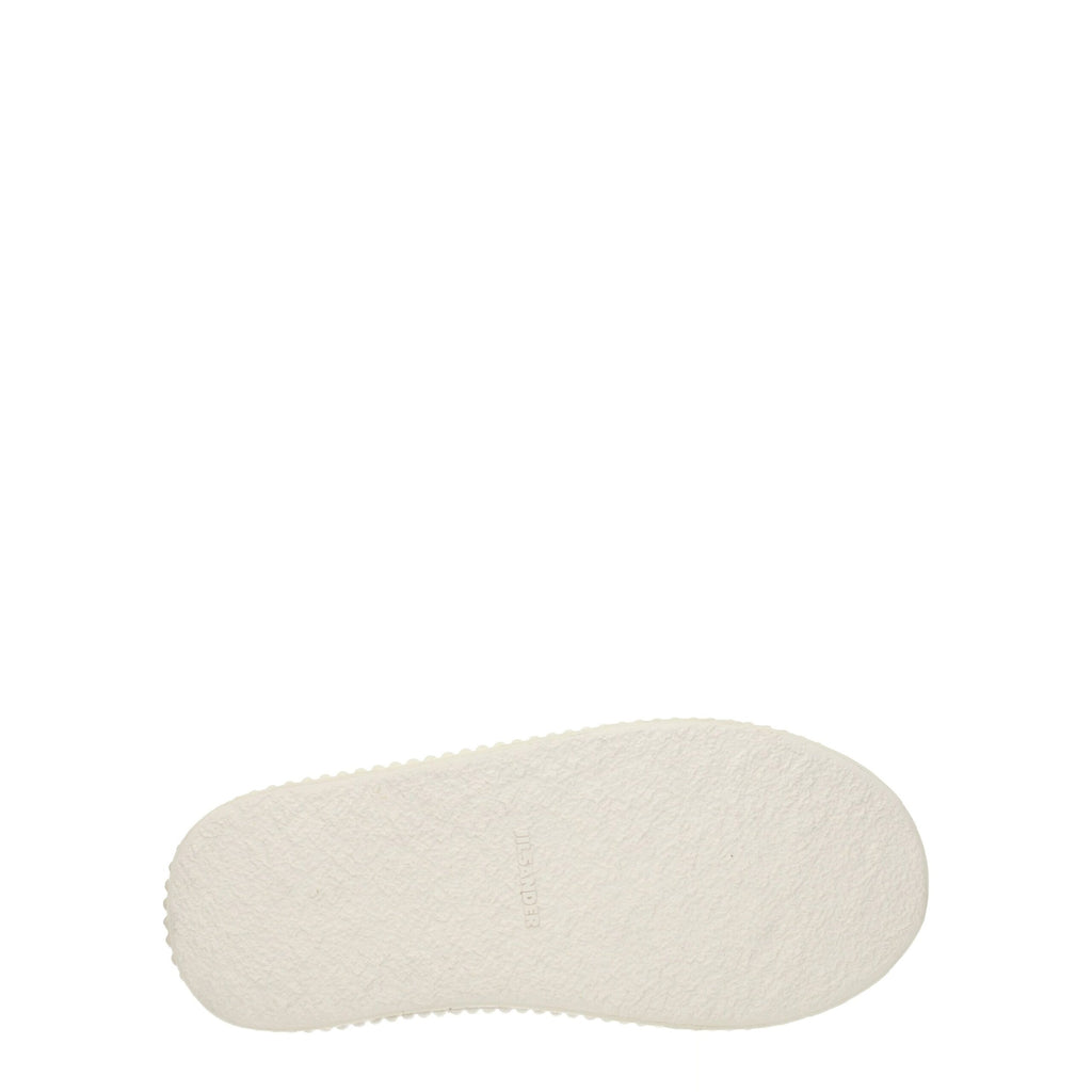 White Fabric Platform Sneakers