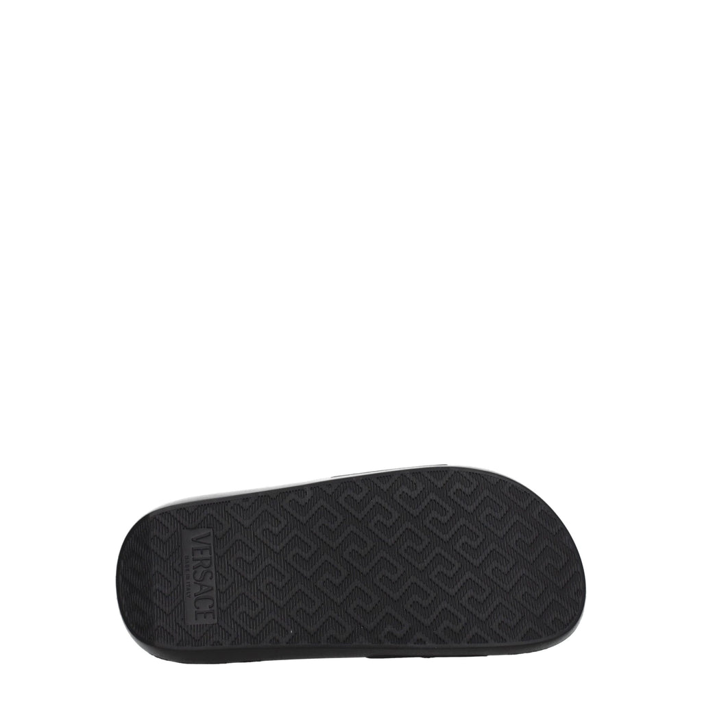Black Leather Slippers