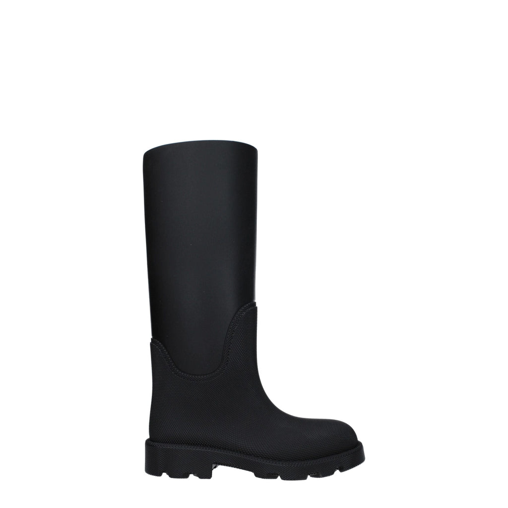 Schwarze Regenstiefel aus Baumwolle
