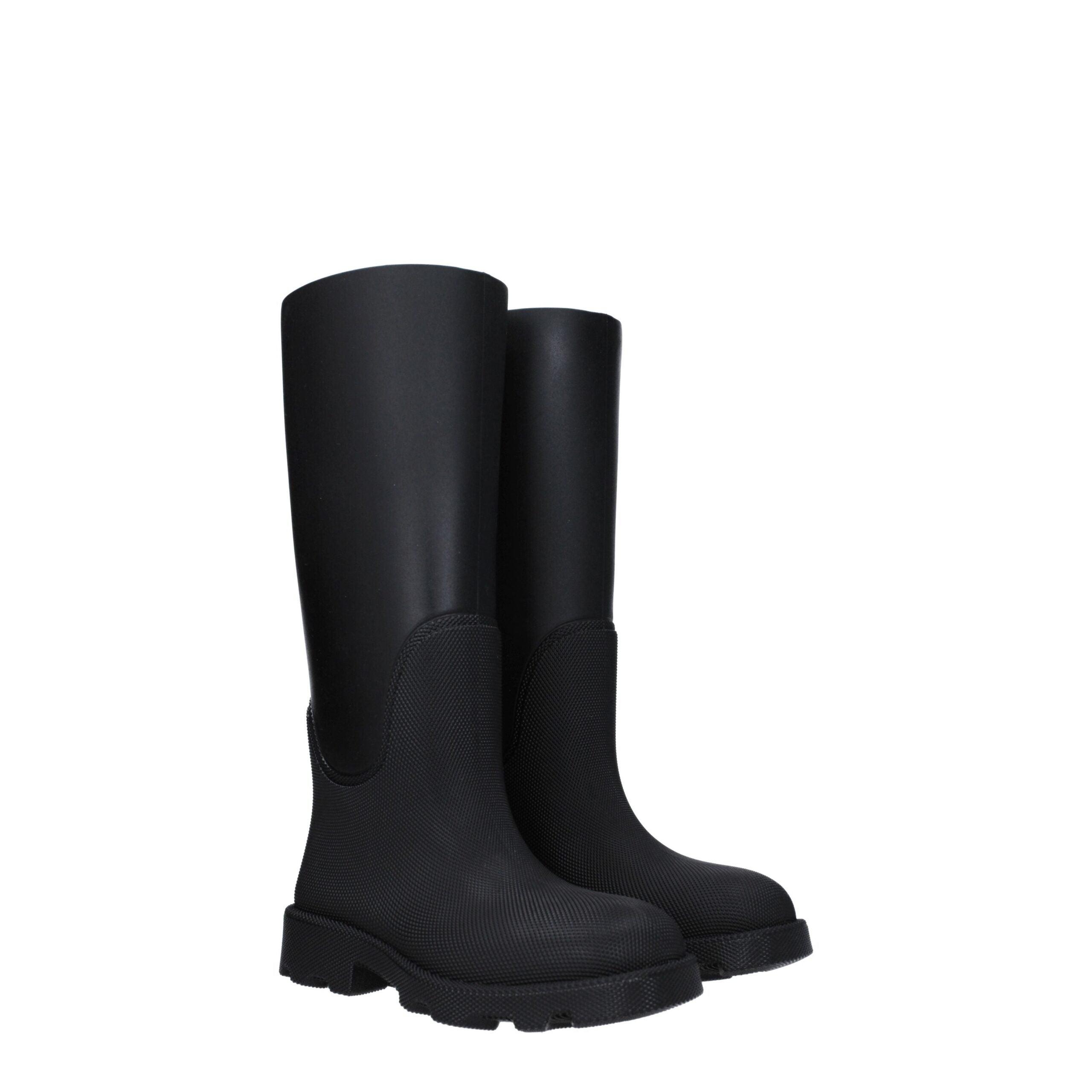 Schwarze Regenstiefel aus Baumwolle
