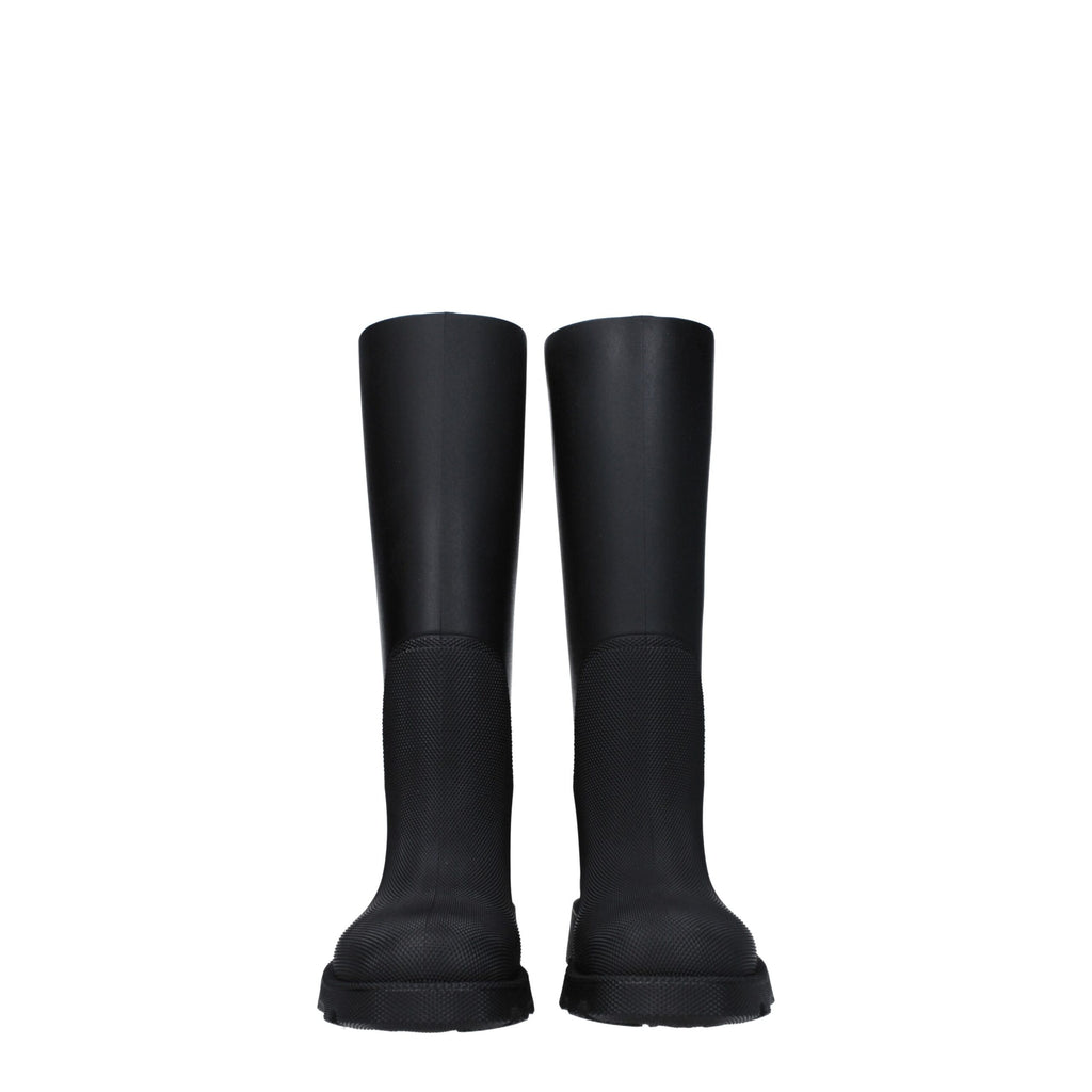 Schwarze Regenstiefel aus Baumwolle