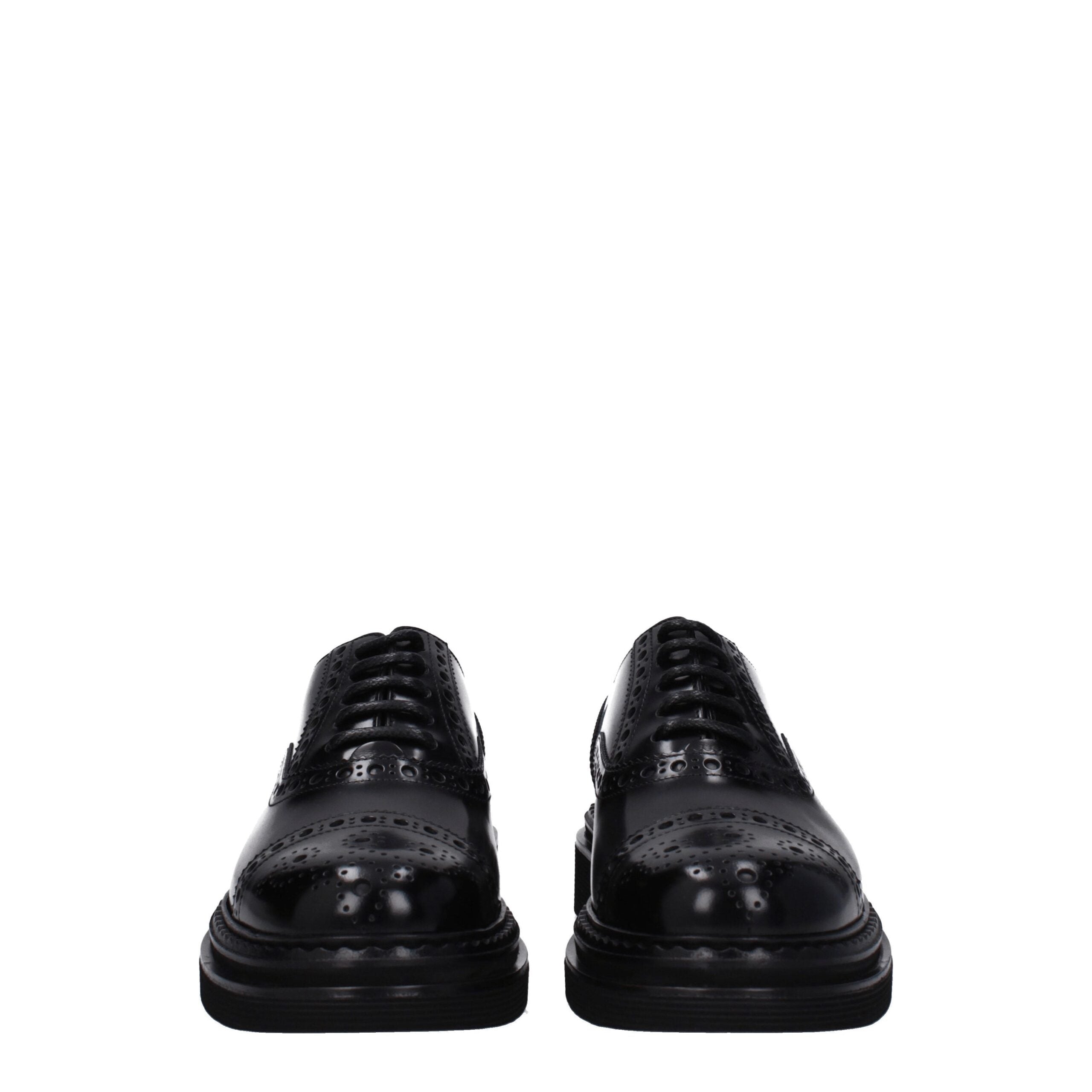Black Leather Oxfords And Derbies