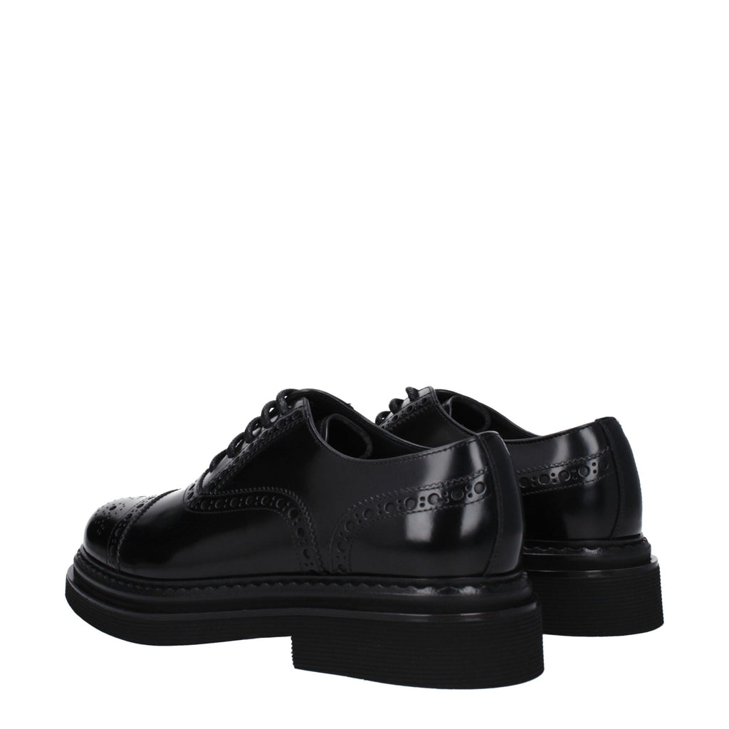 Black Leather Oxfords And Derbies