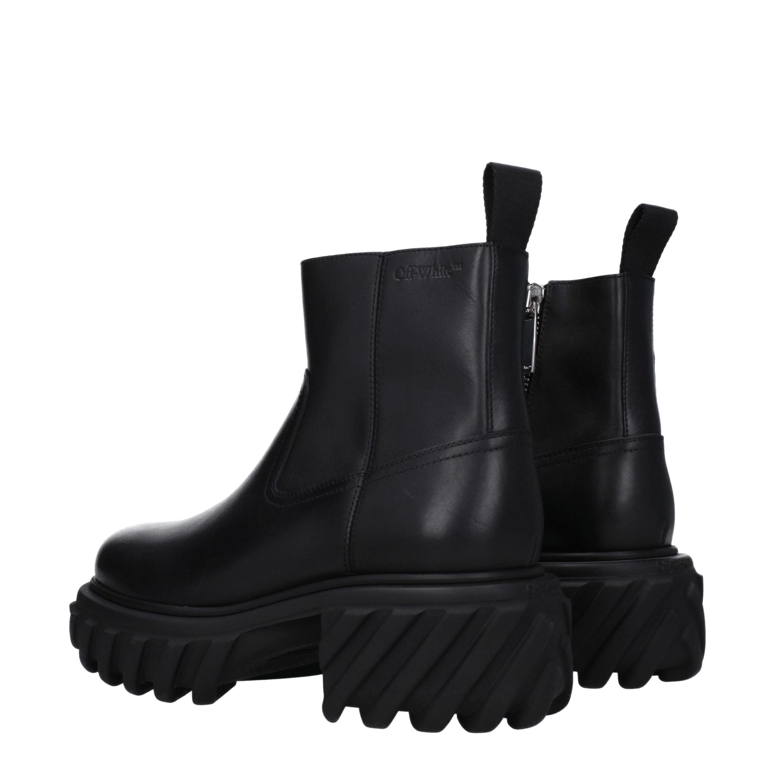 Black Leather Ankle Boots