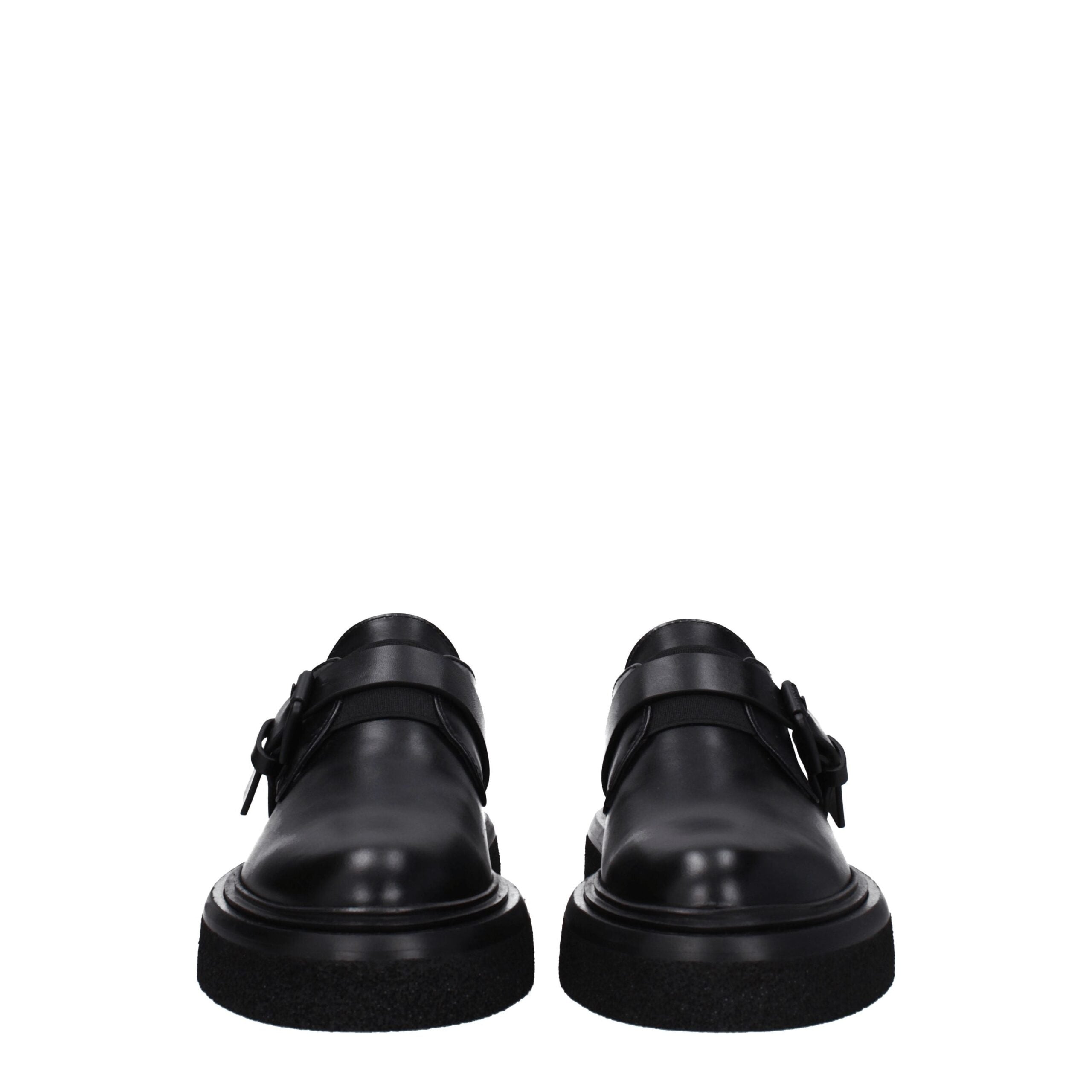 Black Leather Oxfords And Derbies