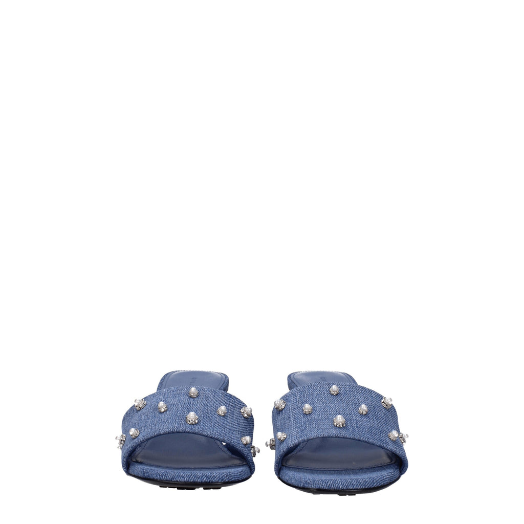 Blaue Stoff-Sandalen