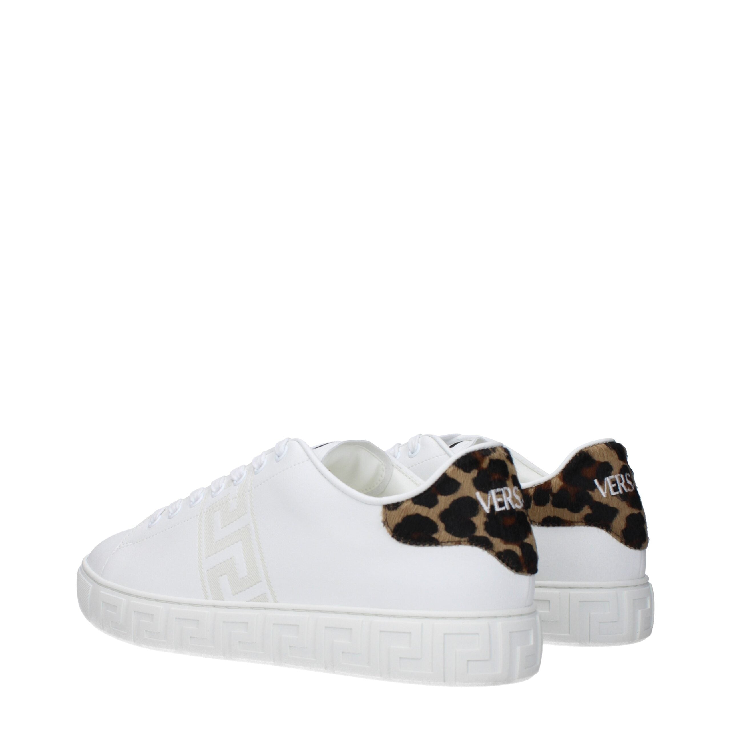 White Leather Low Top Sneakers