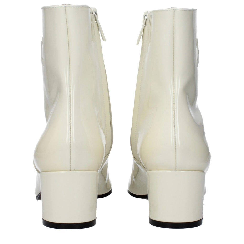 Beige Leather Ankle Boots