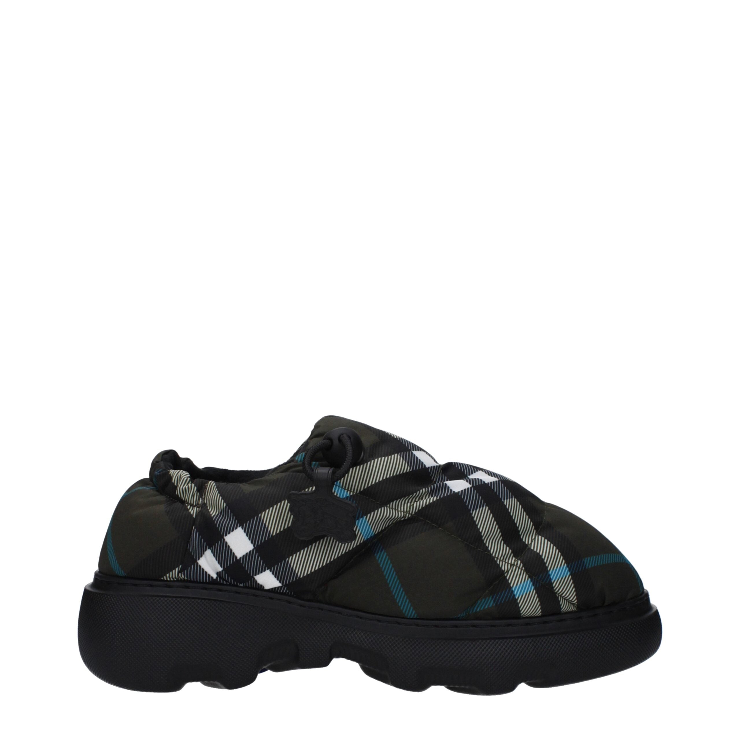 Green Fabric Slip-On Loafers