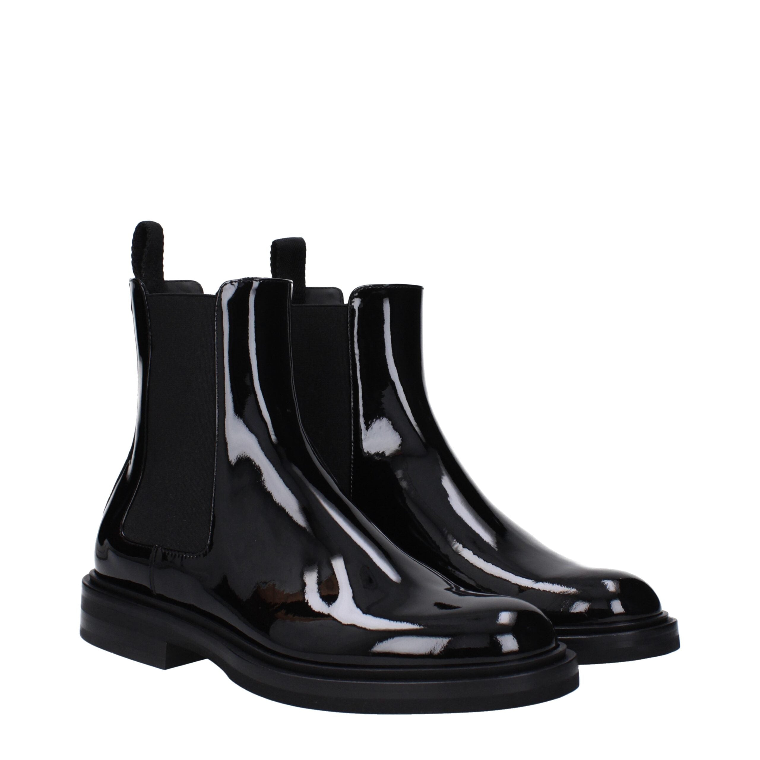 Black Leather Ankle Boots