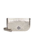 Goldene Leder-Crossbody-Tasche