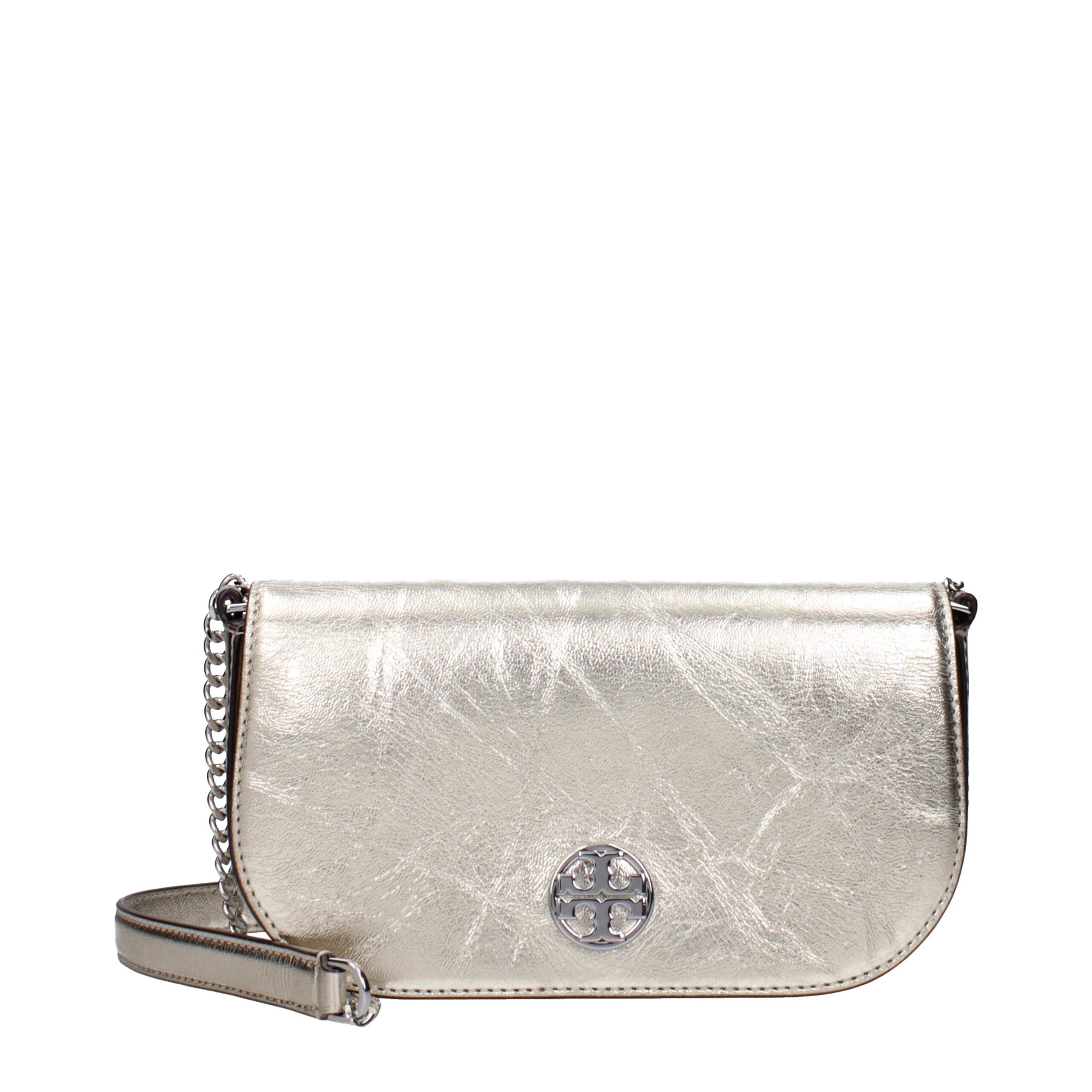 Goldene Leder-Crossbody-Tasche
