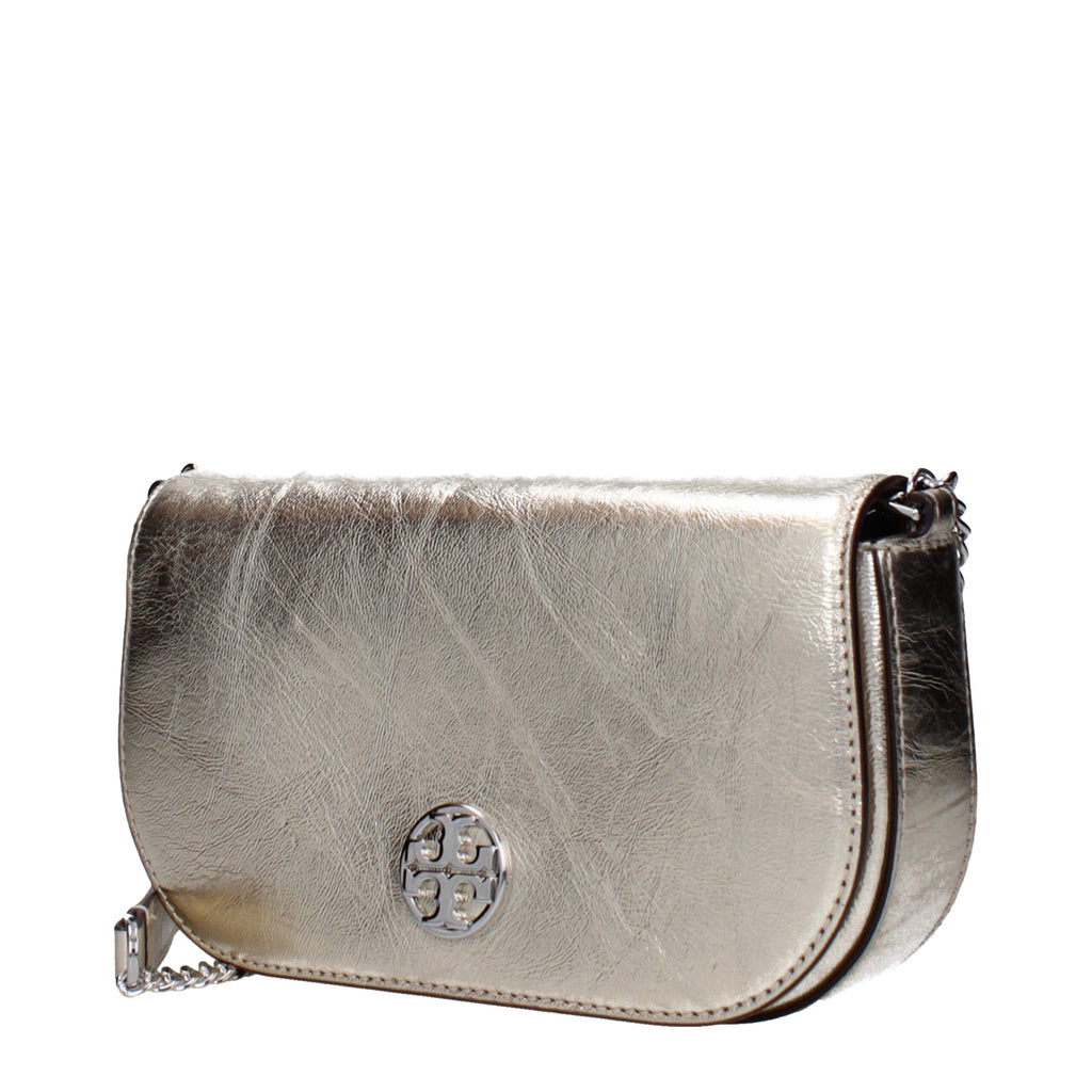 Goldene Leder-Crossbody-Tasche