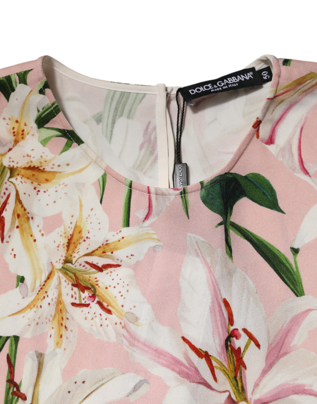 Pink Lily Printed Round Neck Blouse Top