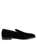Black Velvet Loafers Formal Men Dress Shoes