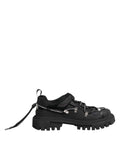 Black Low Top Lace Up Trekking Sneakers Shoes