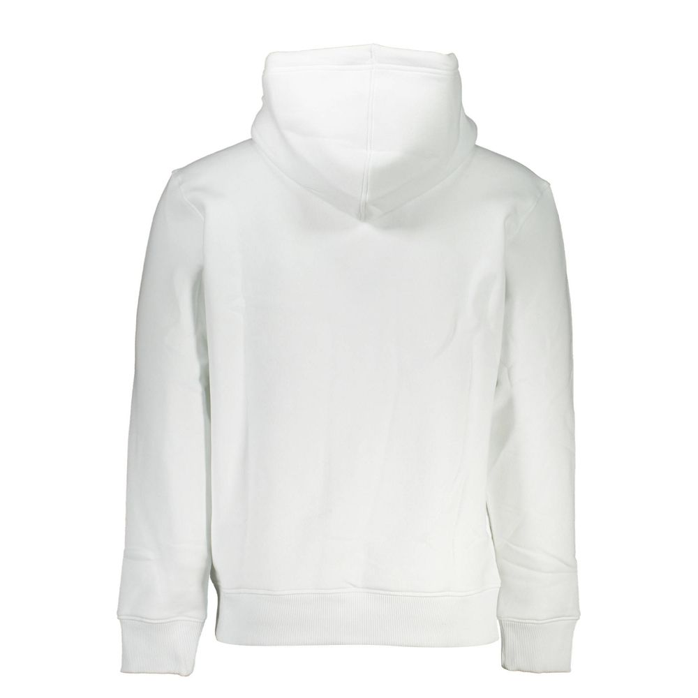Weißer Baumwollpullover für Männer mit Kapuze