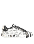 White Studded Printed Low Top Sneakers Shoes