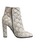 Off White Leather Heels Ankle Boots Shoes