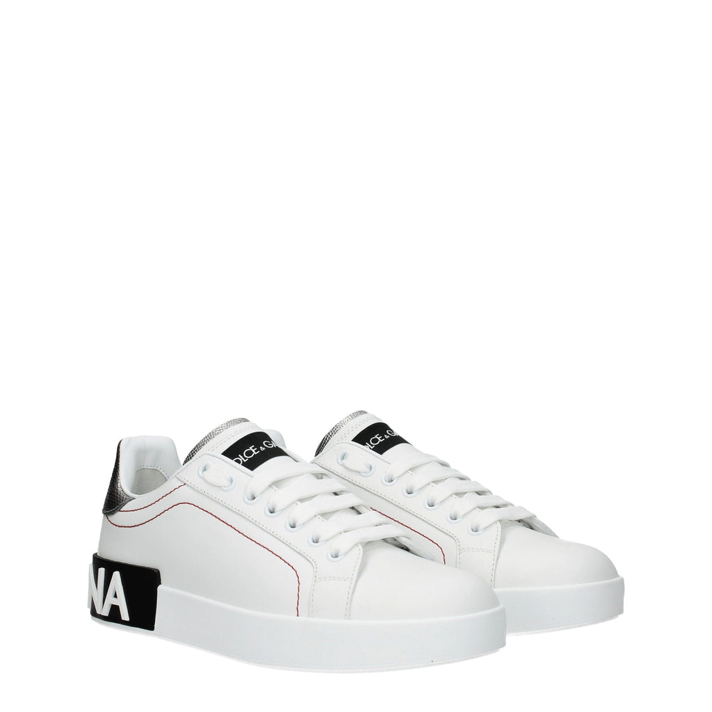 Weiße Sneakers aus Leder mit niedrigem Schaft