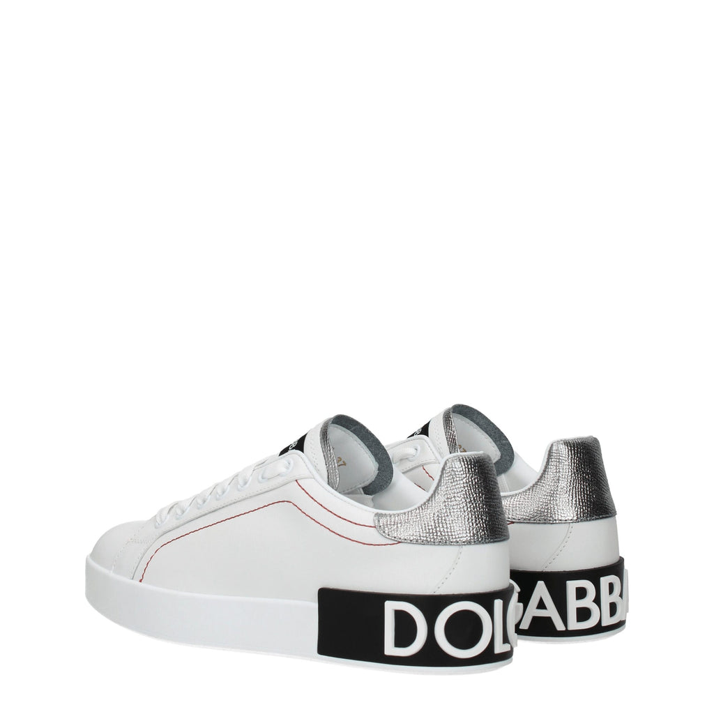 Weiße Sneakers aus Leder mit niedrigem Schaft