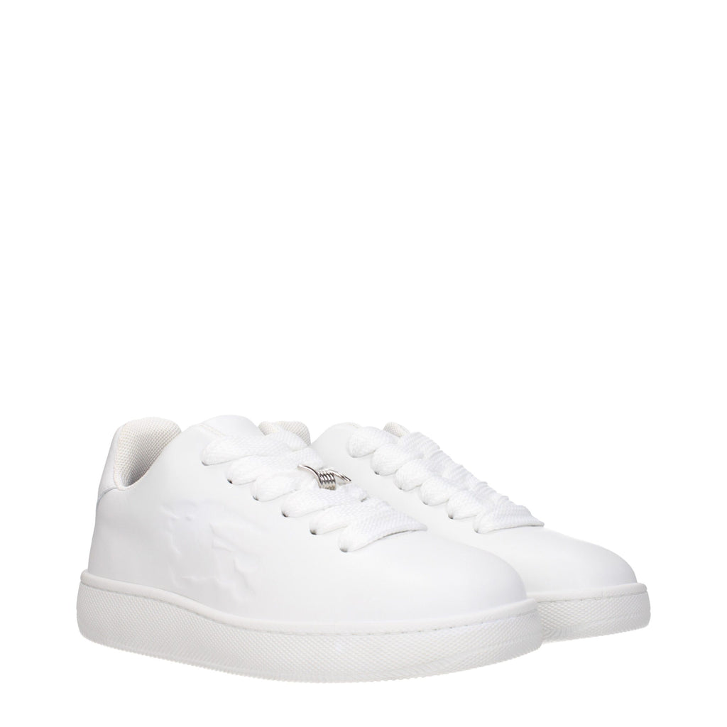 White Leather Low Top Sneakers