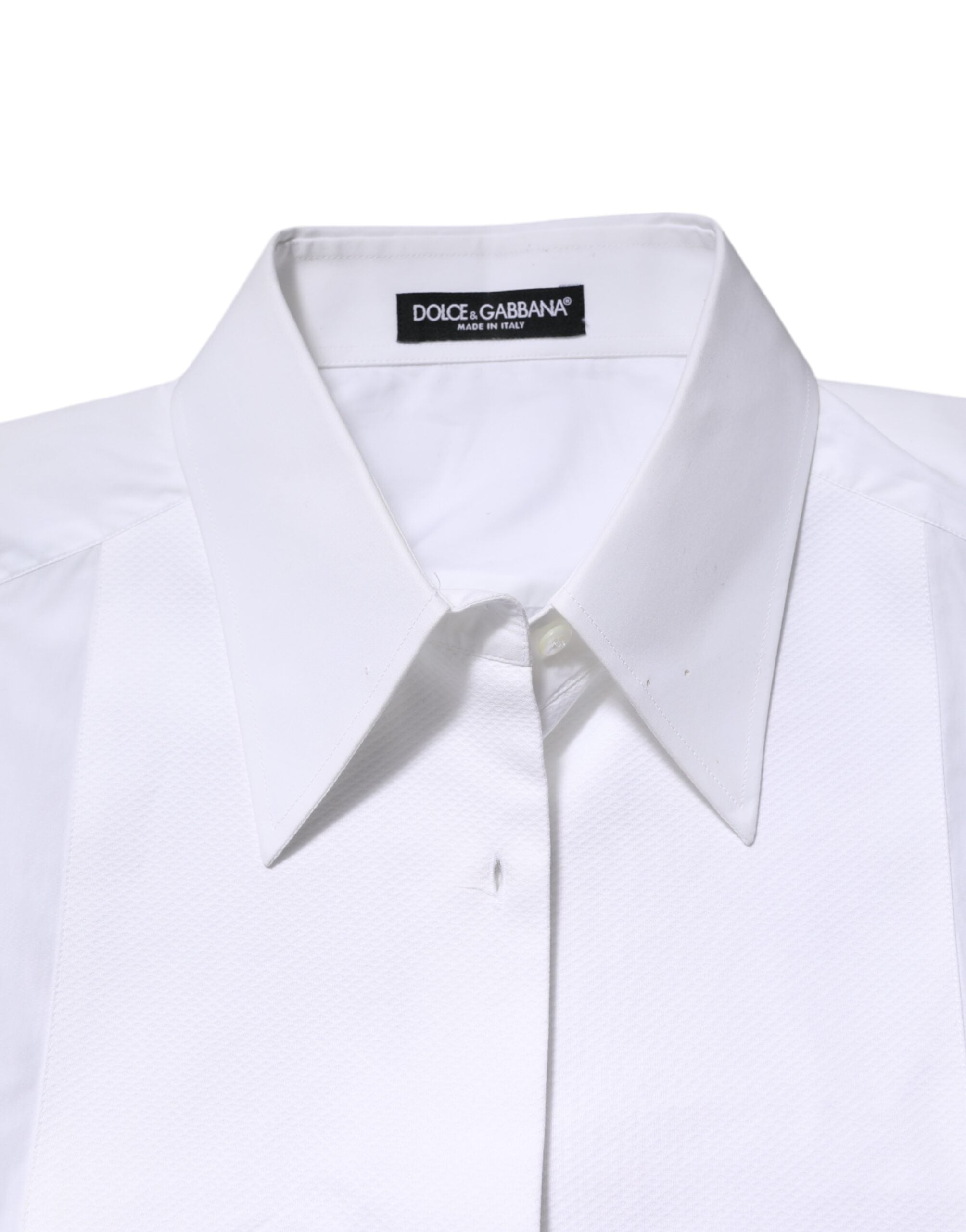 White Cotton Collared Long Sleeves Shirt Top