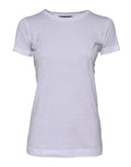 White Cotton Crew Neck Short Sleeves T-shirt