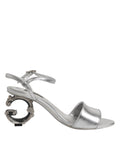 Silver KEIRA Heels Ankle Strap Sandals Shoes