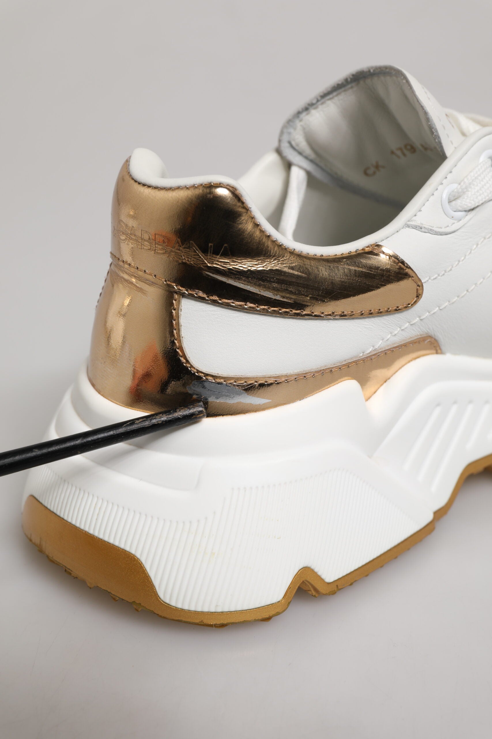White Gold DAYMASTER Leather Sneakers Shoes