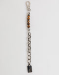 Silver Chain Brass Beaded Lobster Clasp Logo Men Bracelet