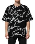Black Logo Print Cotton Crew Neck T-shirt