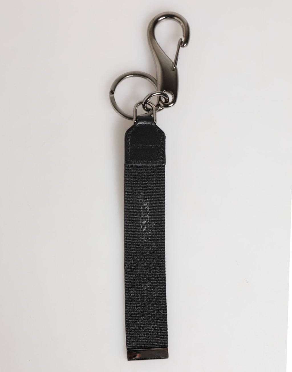 Black White Polyester DG Logo Silver Men Keychain Keyring