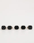 Silver Tone Brass Lettering Set 5 Pieces Adjustable Ring