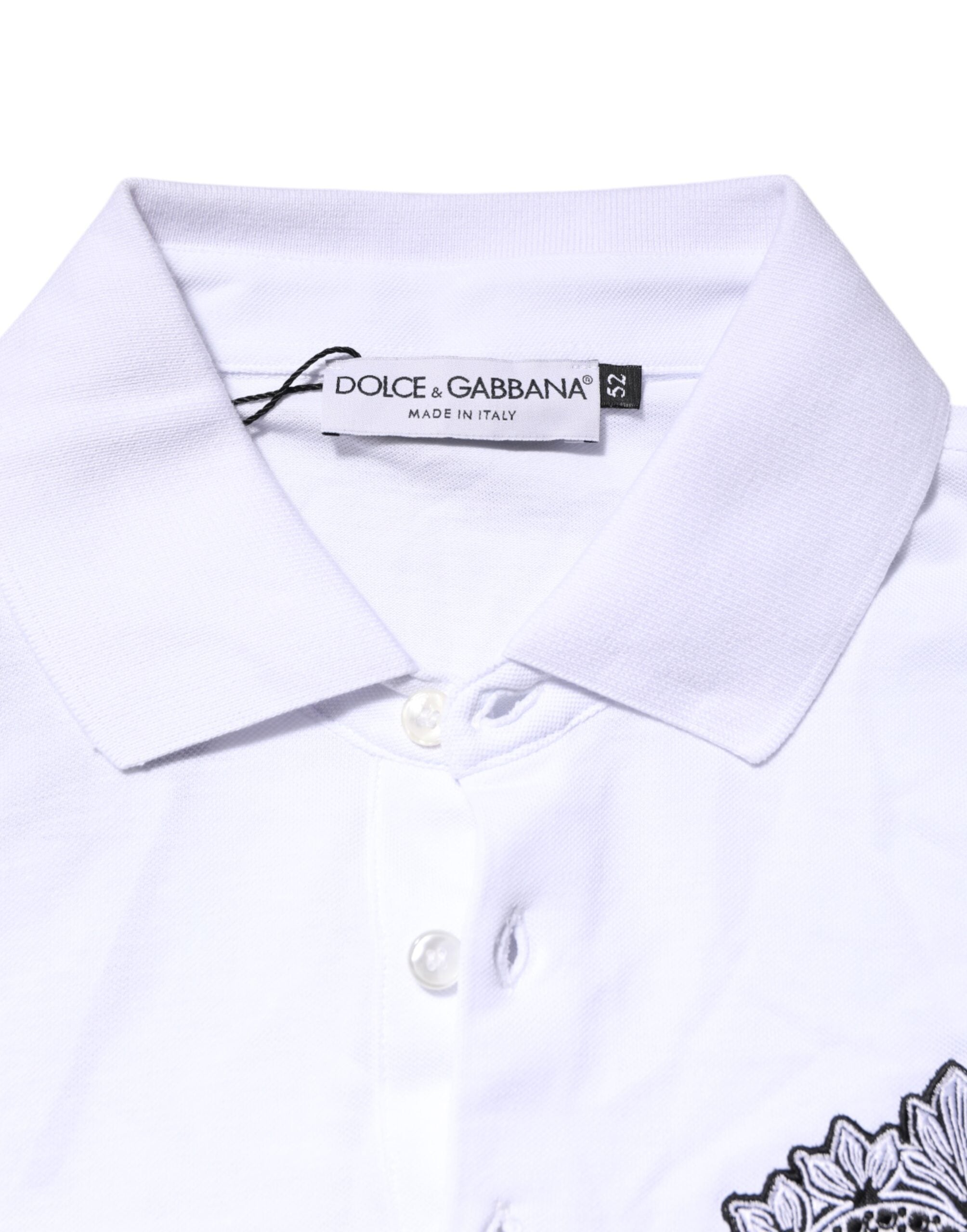 White Cotton DG Heart Logo Embroider T-shirt