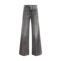 Gray Cotton Relaxed Fit Jeans
