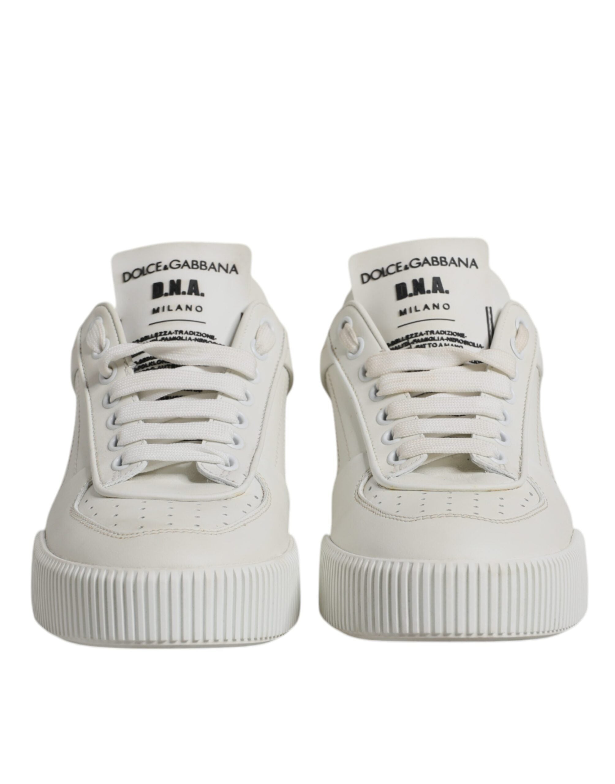 White Miami Leather Low Top Sneakers Shoes