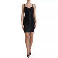 Black Nylon Bodycon Corset Bustier Mini Dress