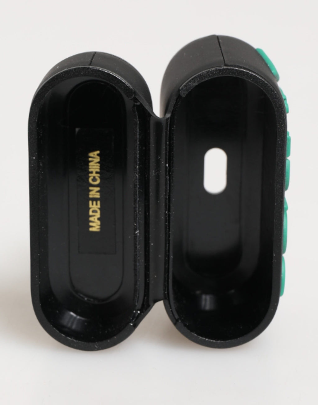 Black Mint Rubber Logo Embossed Accessory  Airpods Case