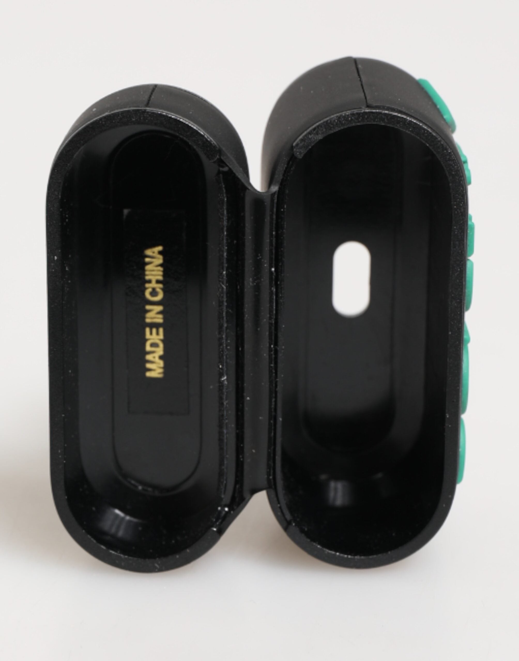 Black Mint Rubber Logo Embossed Accessory  Airpods Case