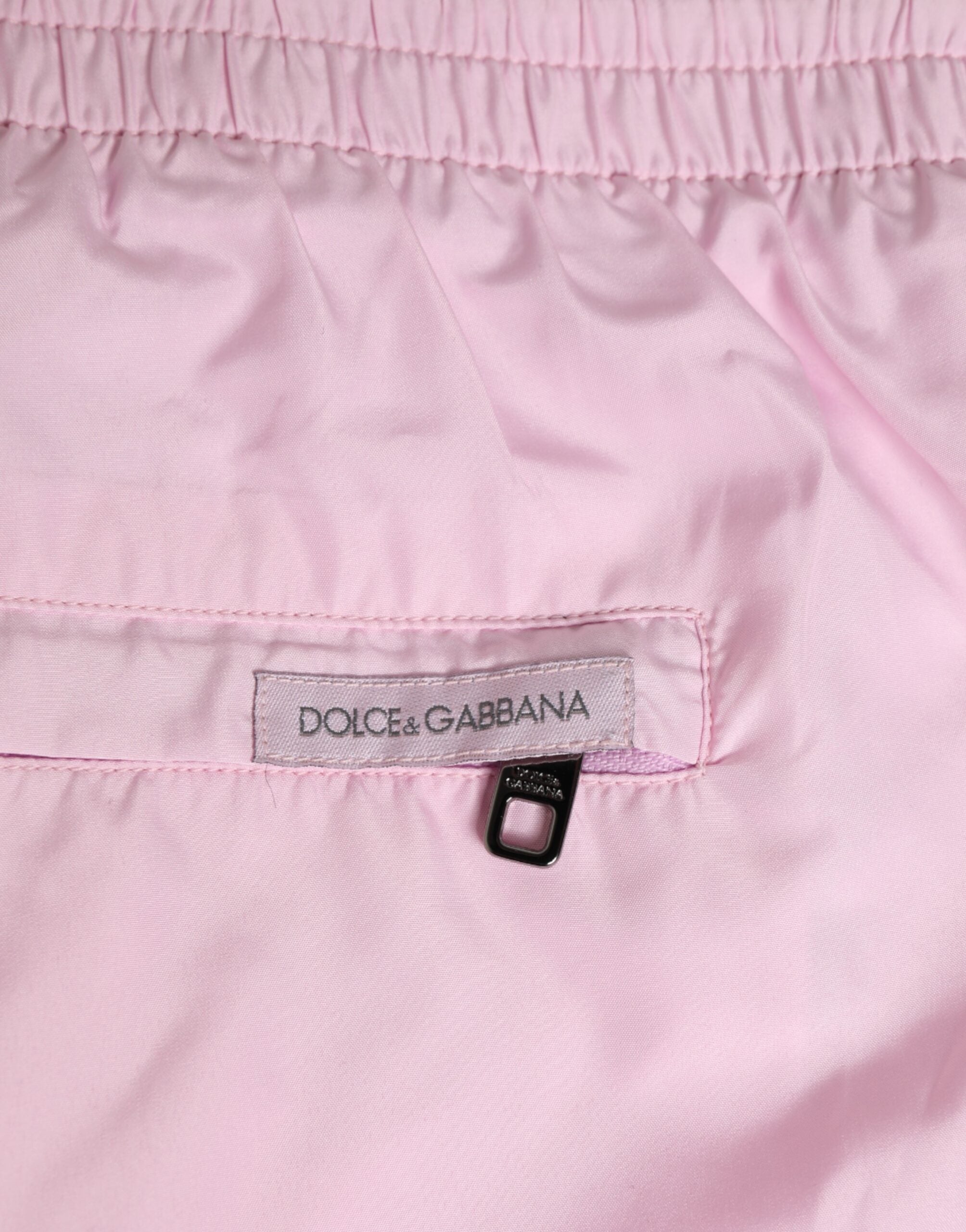 Pink Nylon Logo Side Stripe Beachwear Men Swimwear