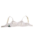 White Silk Satin Soft Cup Lingerie Bra Underwear