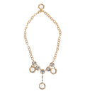 Gold Crystal Clock Face Pendant Statement Jewelry Necklace