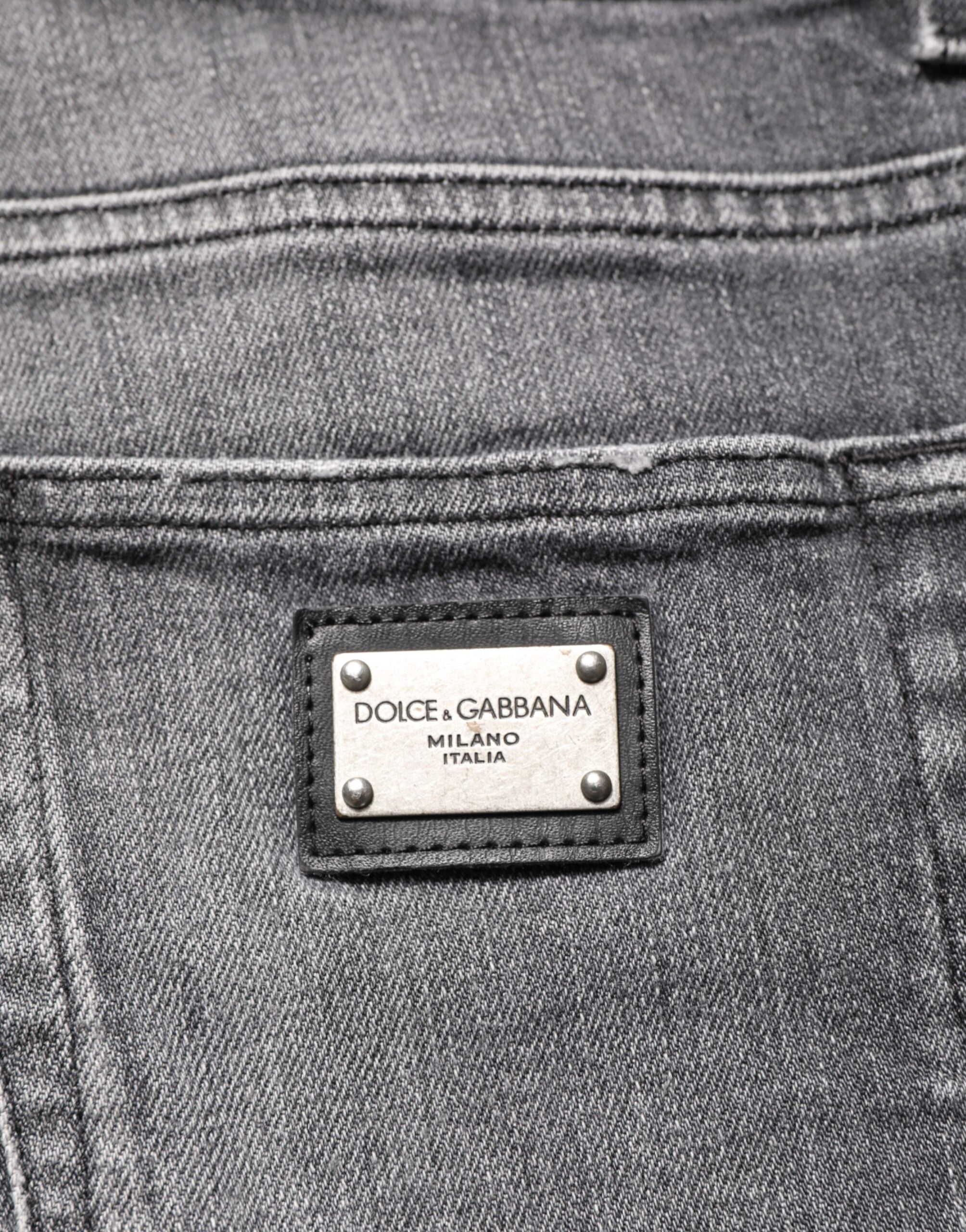 Grey Cotton Denim Slim Fit Distressed Pants Jeans
