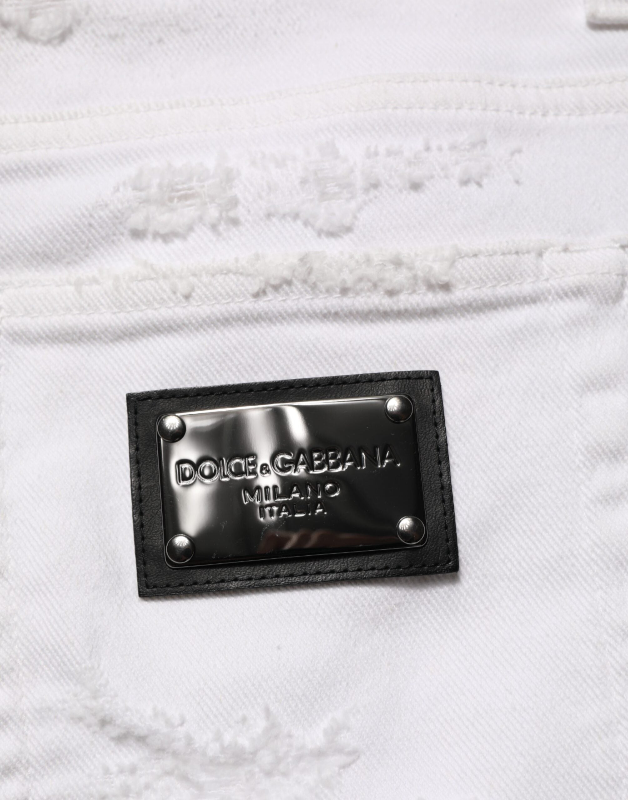 White Distressed Ripped Denim Trouser Jeans