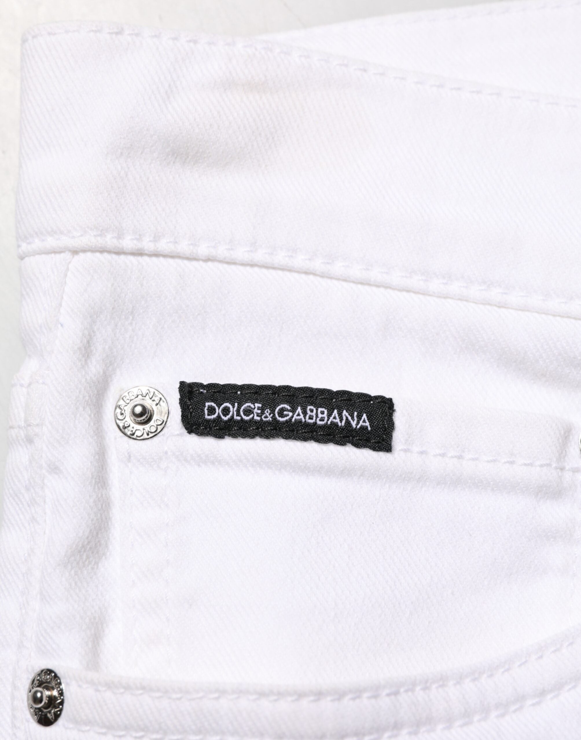 White Ripped Cotton Skinny Men Denim Jeans