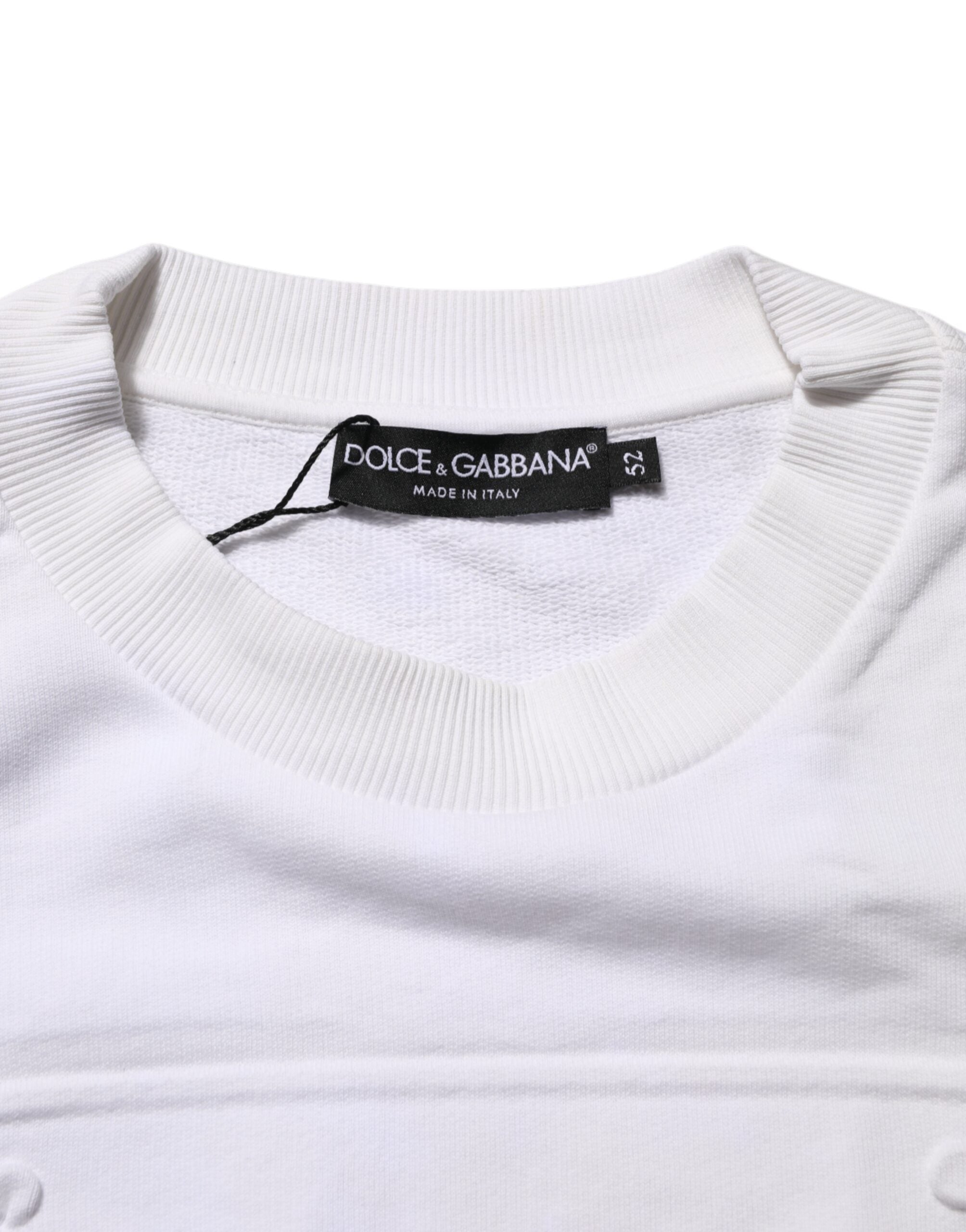 White Embossed Logo Men Sweatshirt Sweater
