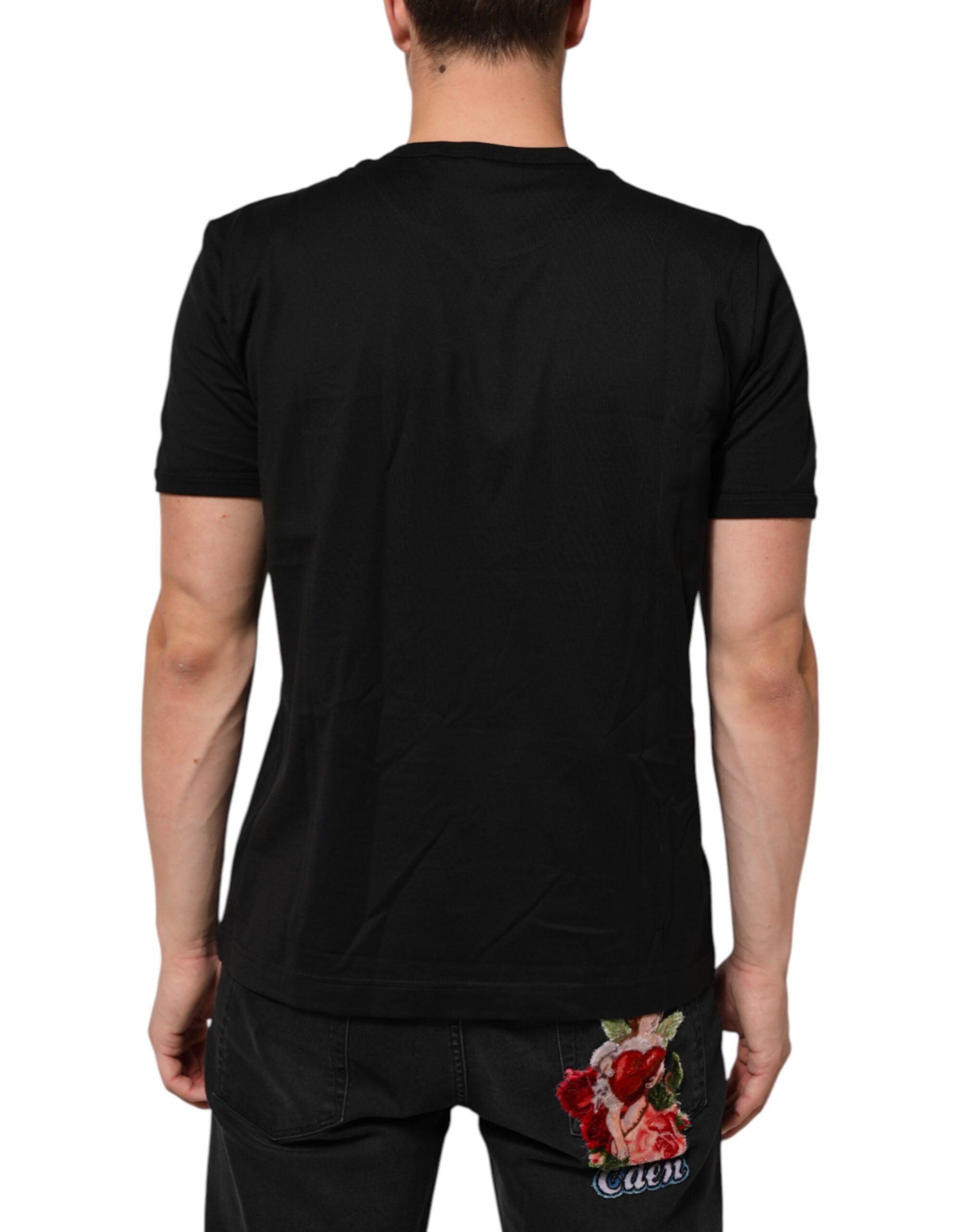 Black Goodluck 2021 Cotton Crew Neck T-shirt