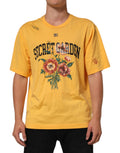 Yellow Secret Graden Floral Cotton Crew Neck T-shirt